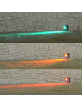 1 x HO scale model railroad tri-color dwarf searchlight ground signal fine #G1